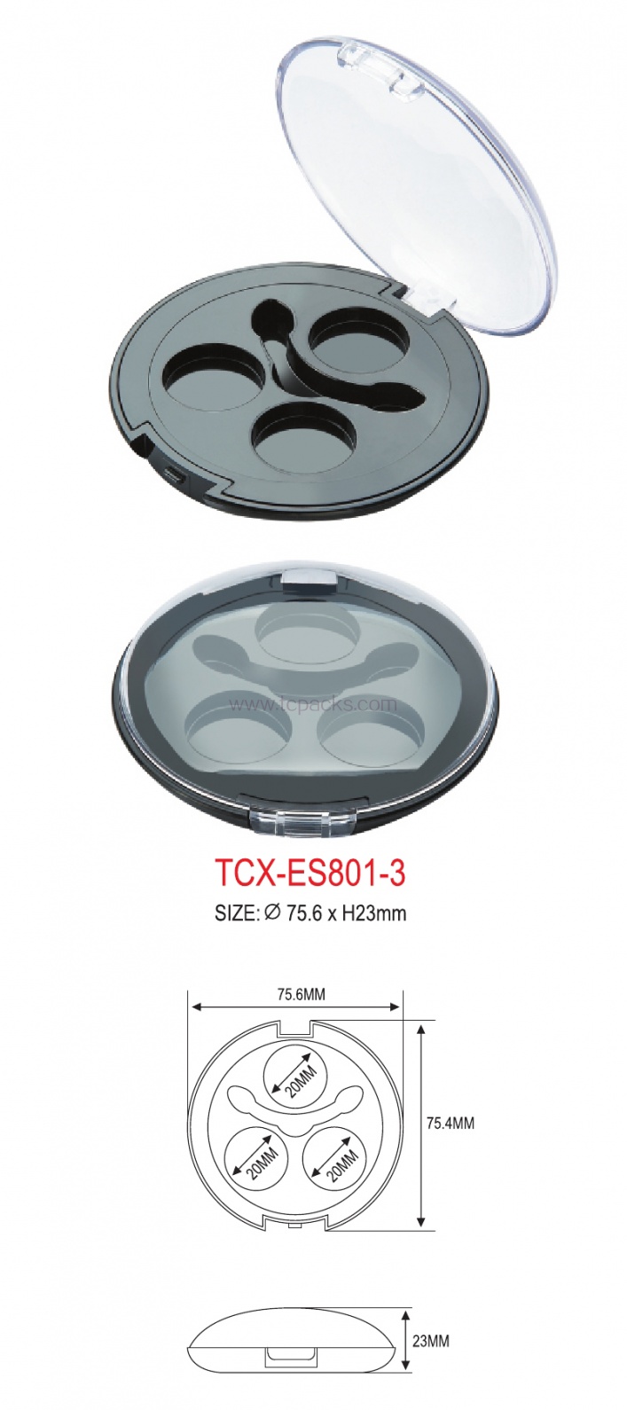 press powder packaging,eyeshadow packaging-TCX-ES801-3